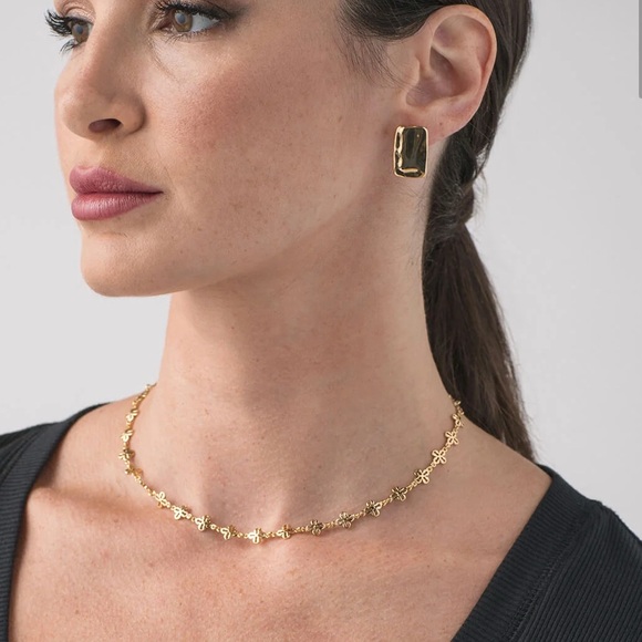 Electric Picks Jewelry - Electric Picks criss cross gold necklace